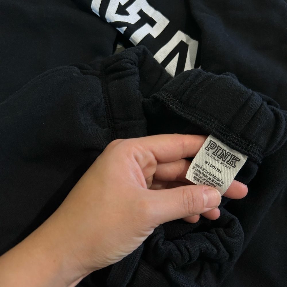 PINK Victoria's Secret Black Classic Logo Sweats